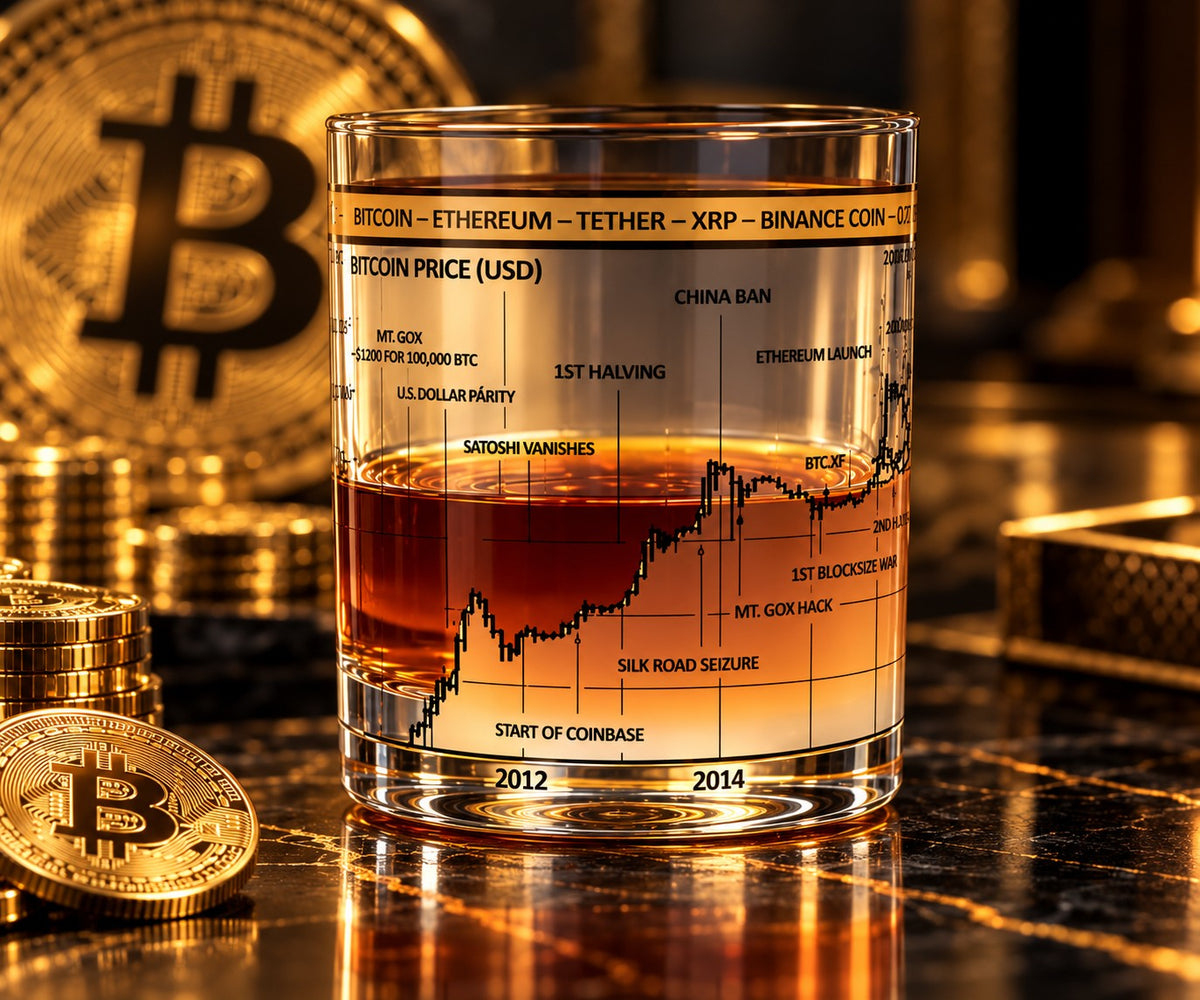 Bitcoin Price Whiskey Glasses - Set of 4