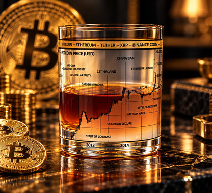 Bitcoin Price Whiskey Glasses - Set of 4