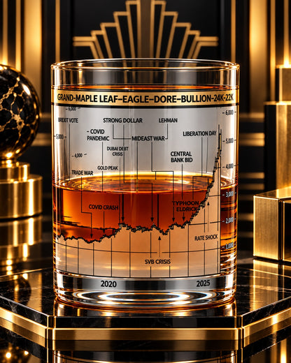 Gold Price Whiskey Glasses - Set of 4