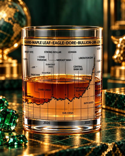 Gold Price Whiskey Glasses - Set of 4