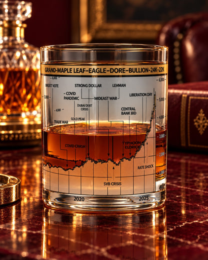 Gold Price Whiskey Glasses - Set of 4