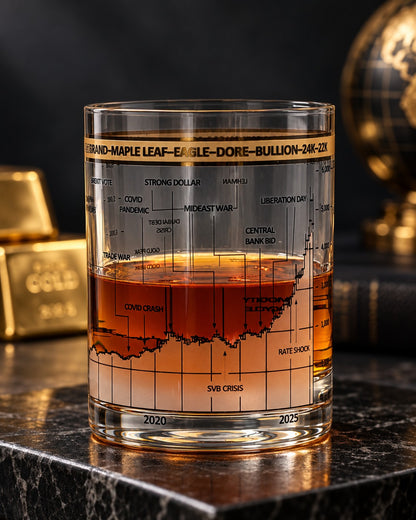Gold Price Whiskey Glasses - Set of 4