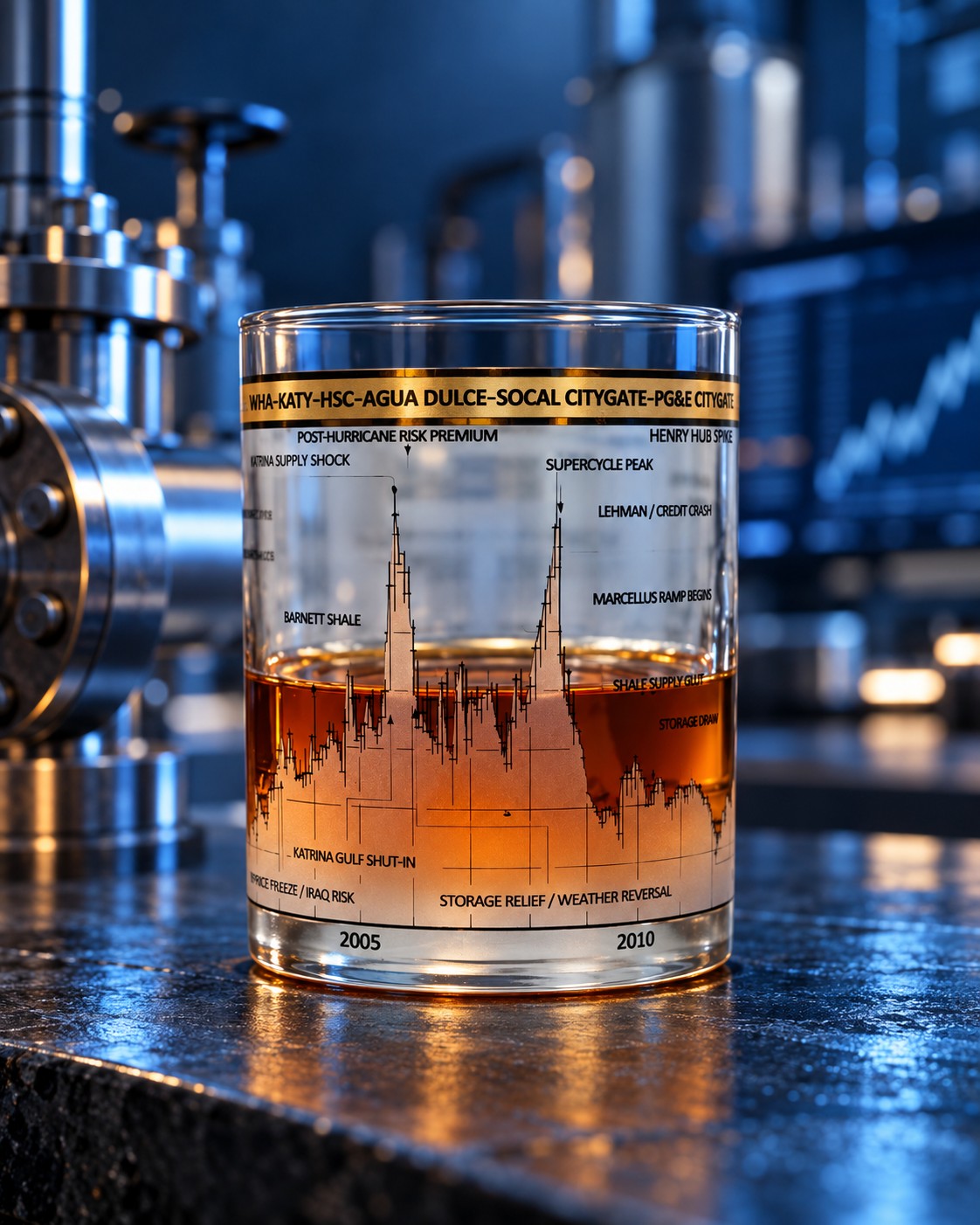 Natural Gas Price Whiskey Glasses - Set of 4