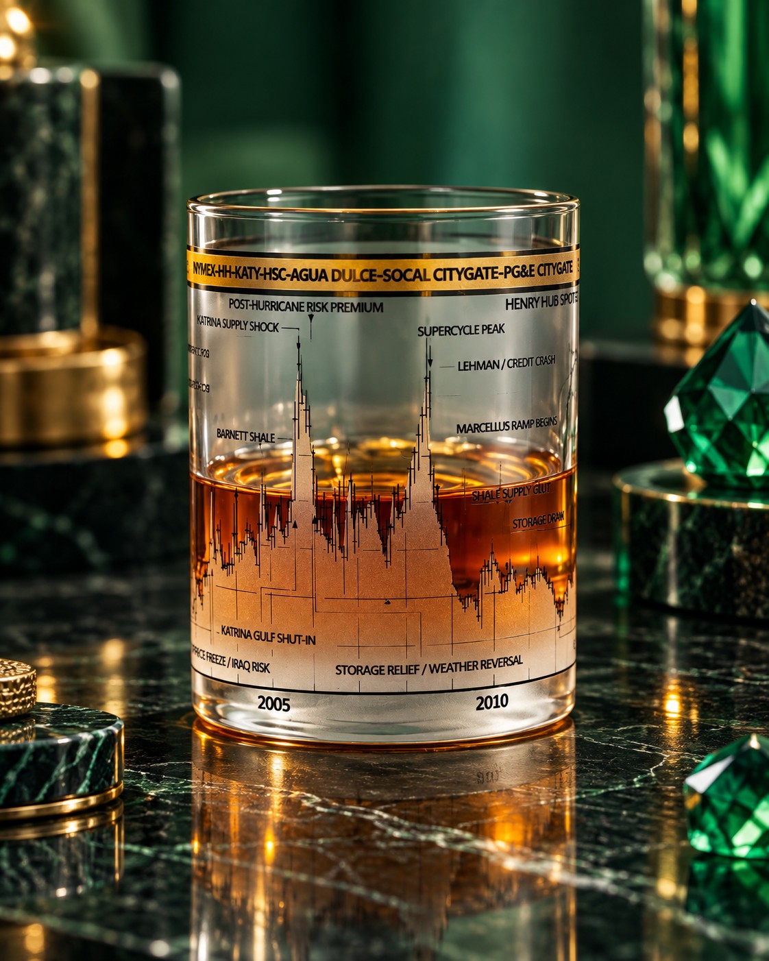 Natural Gas Price Whiskey Glasses - Set of 4
