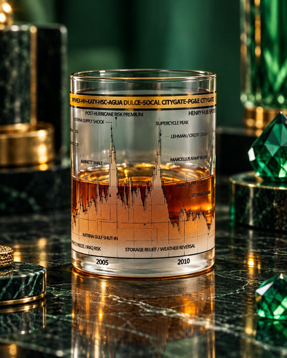 Natural Gas Price Whiskey Glasses - Set of 4